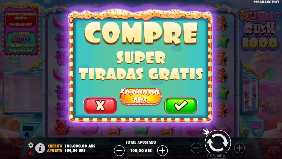 Compra de super tiradas gratis Sugar Rush 100 Tragamonedas Argentina