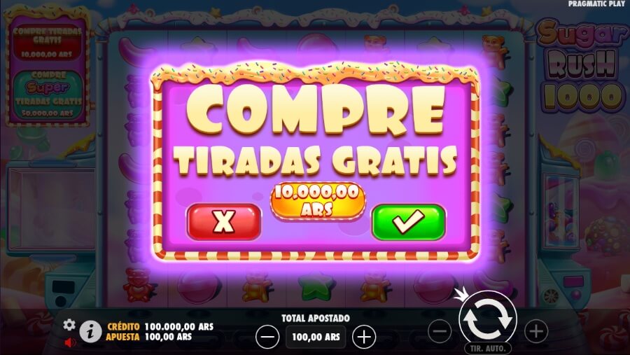 Compra de tiradas gratis Sugar Rush 100 Tragamonedas Argentina