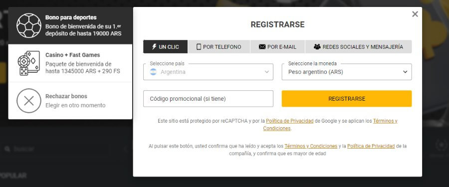 Registro Melbet Argentina