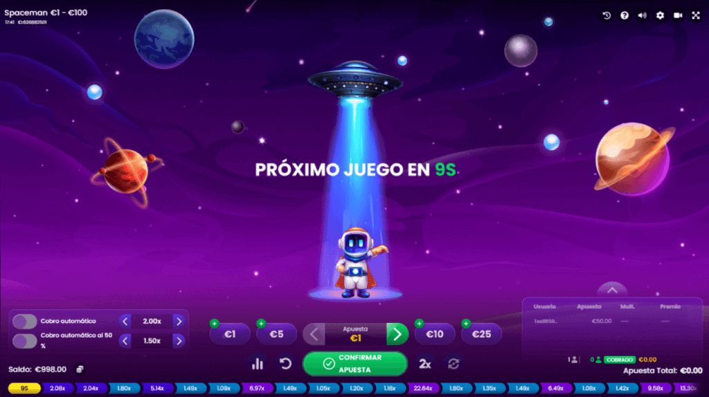 Crash game Spaceman ganancia máxima