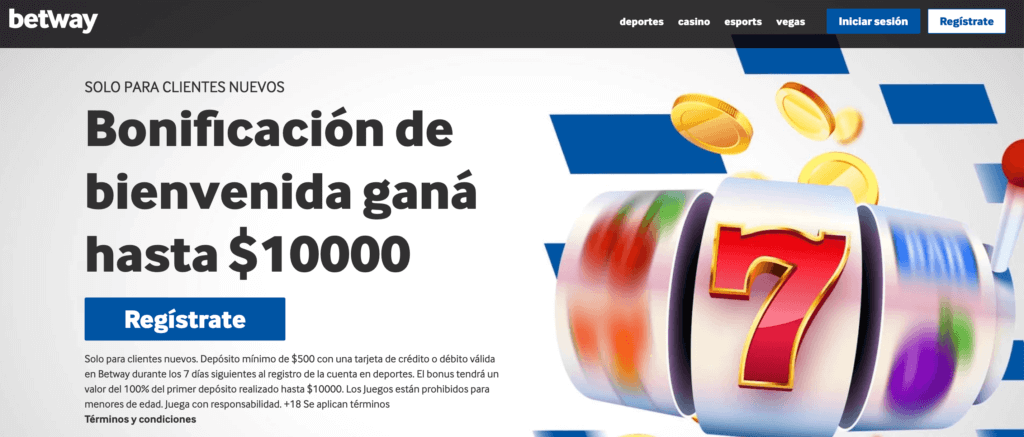 Bono bienvenida exclusivo Betway