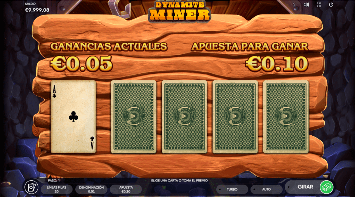 Juego de riesgo de Dynamite Miner