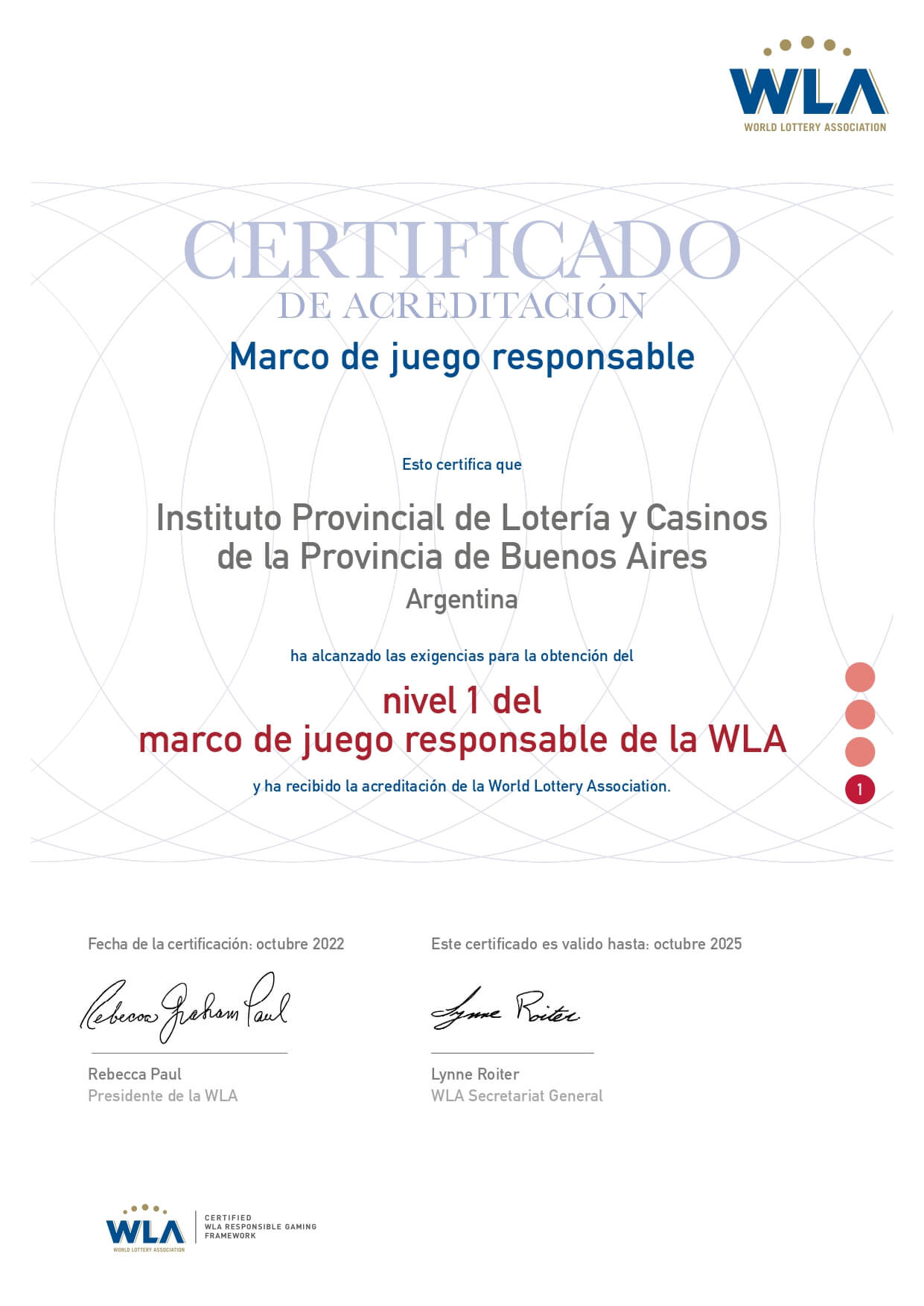 Certificaciones de juego justo