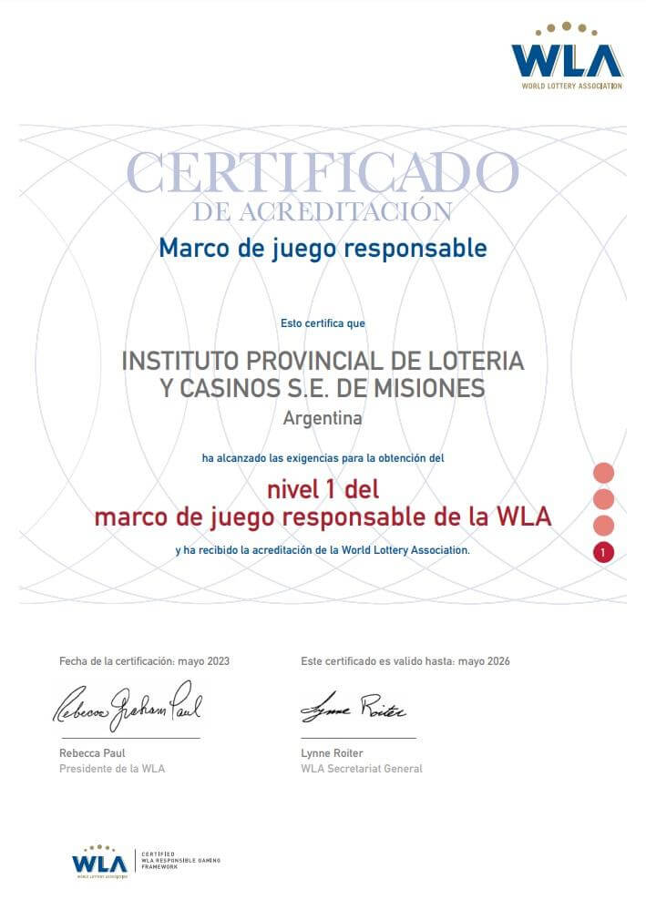 Certificado del IPLyC Misiones