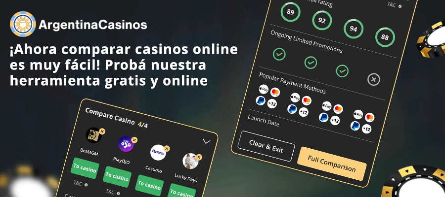 Comparar casinos online en Argentina