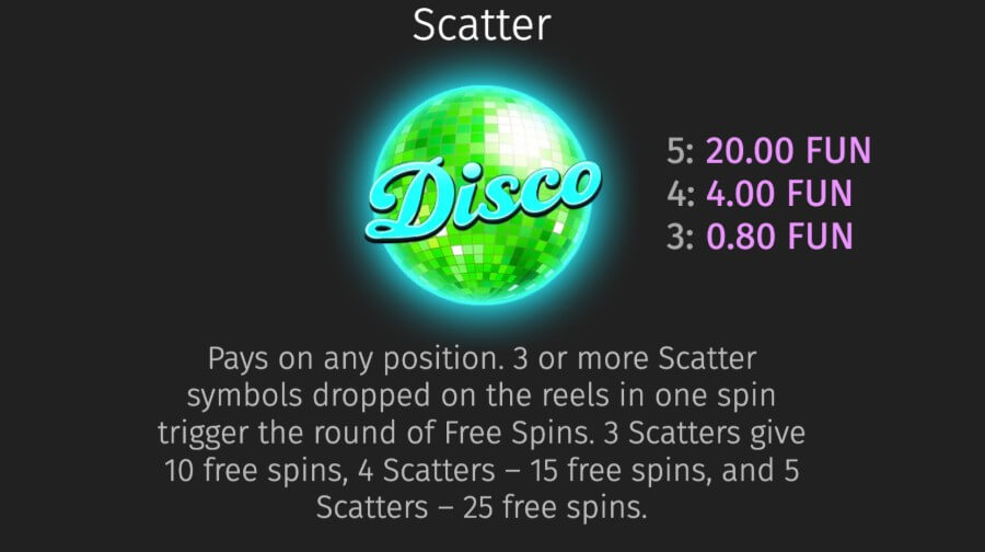 SĆmbolo scatter Disco Party 2025